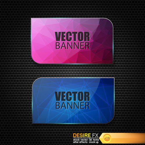 Abstract banner with polygon - 12 EPS