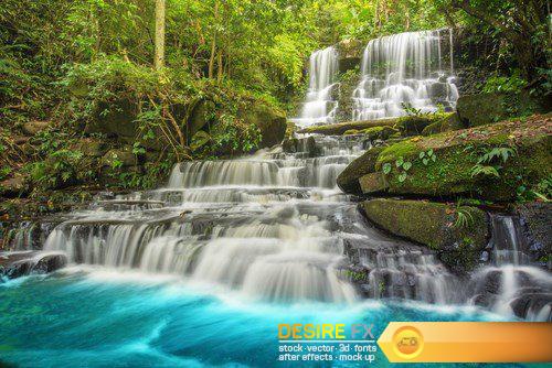 Beautiful waterfall in green forest - 21 UHQ JPEG