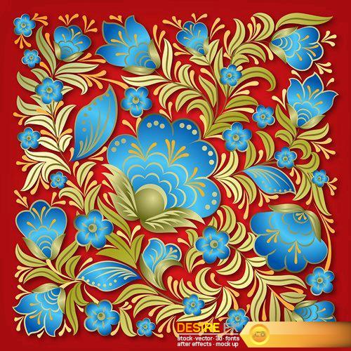 Abstract floral ornament 8 - 25 EPS