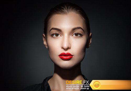 Attractive young model with red lips - 10 UHQ JPEG