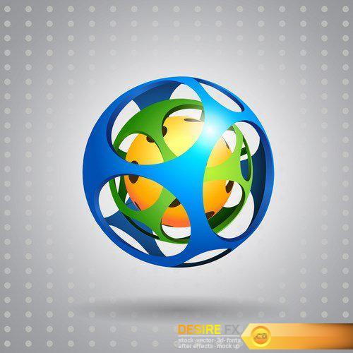 Abstract 3d technology logo - 12 EPS