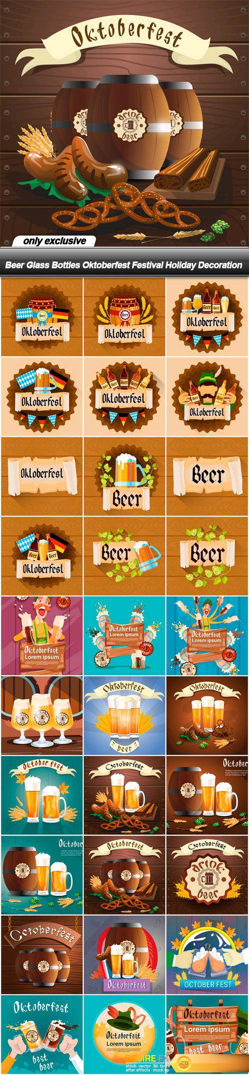 Beer Glass Bottles Oktoberfest Festival Holiday Decoration - 30 EPS