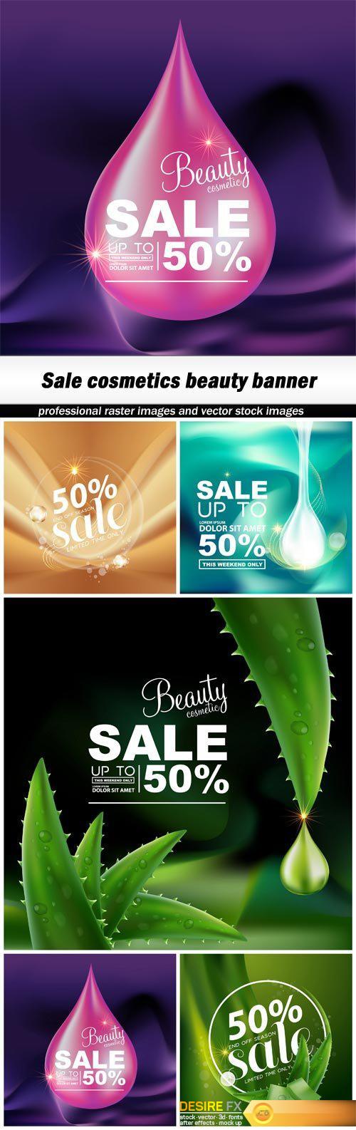 Sale cosmetics beauty banner - 5 EPS