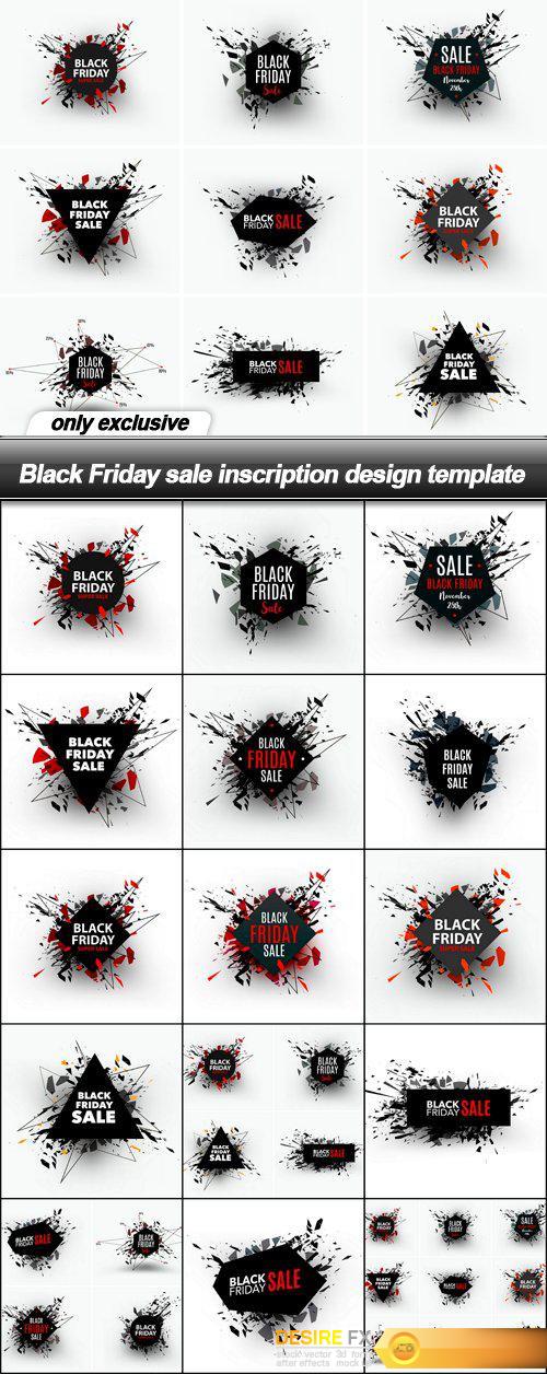 Black Friday sale inscription design template - 15 EPS