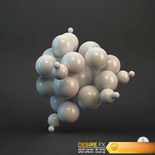 3d abstract spheres composition - 25 EPS