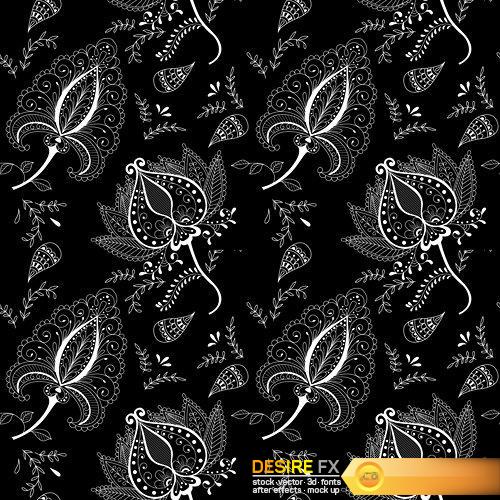 Black and white abstract bandana print - 40 EPS