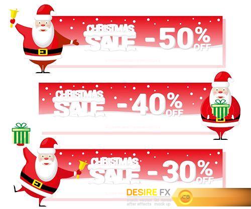 Banner Christmas sale with Santa Claus - 30 EPS