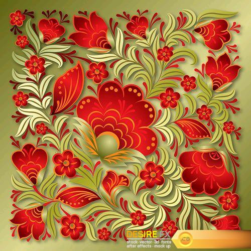 Abstract floral ornament 7 - 25 EPS