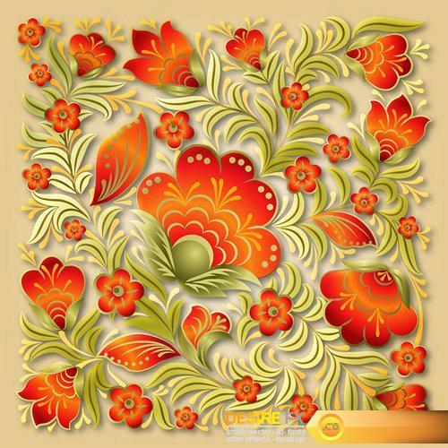 Abstract floral ornament 7 - 25 EPS