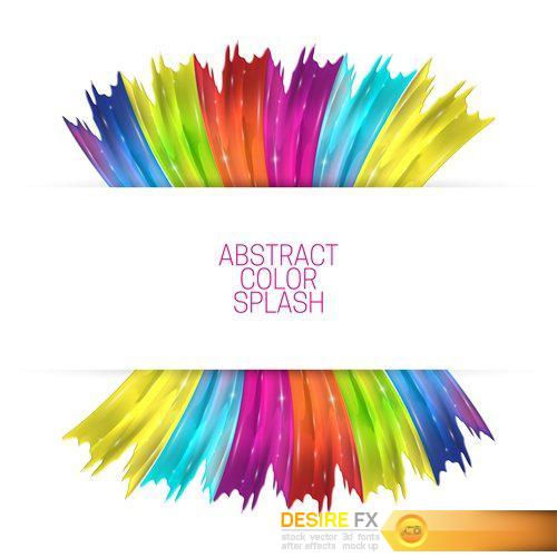 Abstract colored splashes isolated 3 - 27 EPS