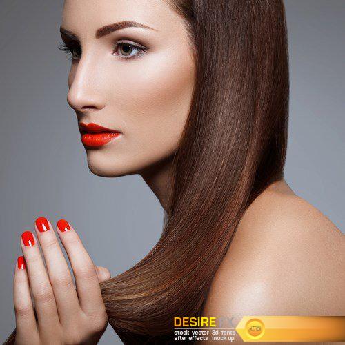 Beautiful Woman With Black Nails. Makeup and Manicure - 10 UHQ JPEG