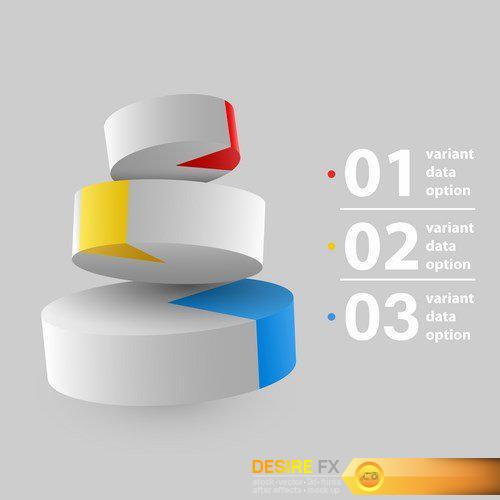 Abstract 3D chart Infographics - 20 EPS