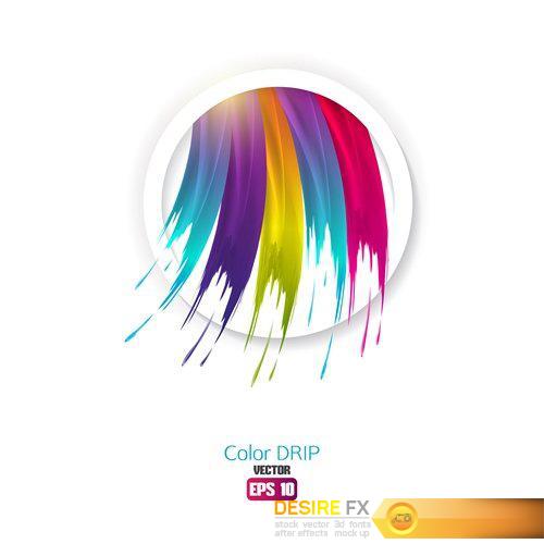 Abstract colored splashes isolated - 30 EPS