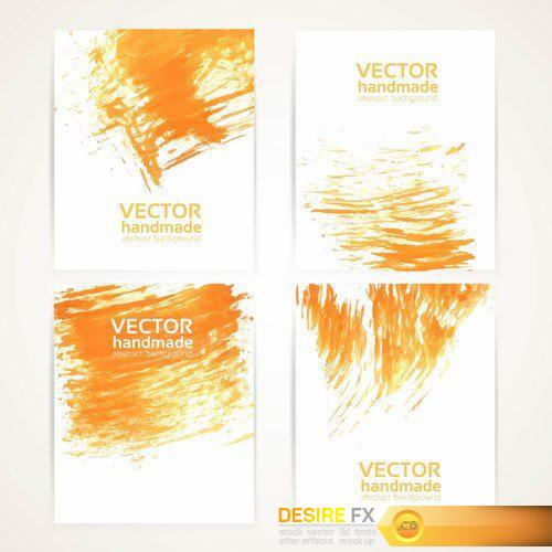 Abstract brush texture on banner - 25 EPS