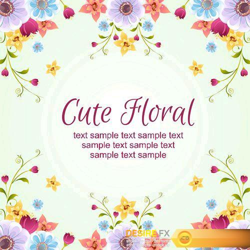 Anemone flower card - 27 EPS