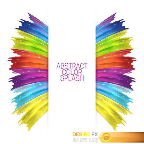 Abstract colored splashes isolated 3 - 27 EPS