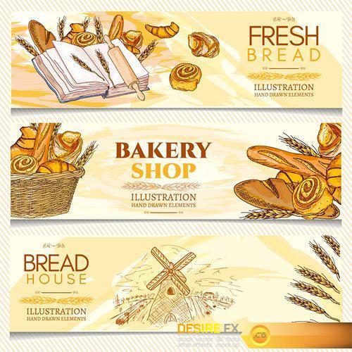Bakery products bread machine fresh bread rolls bag - 33 EPS