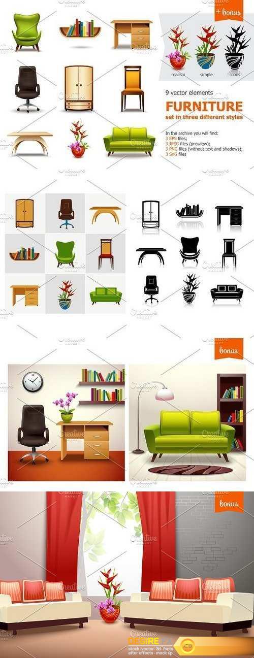 Furniture and Interior Set 1243559