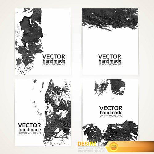 Abstract brush texture on banner - 25 EPS