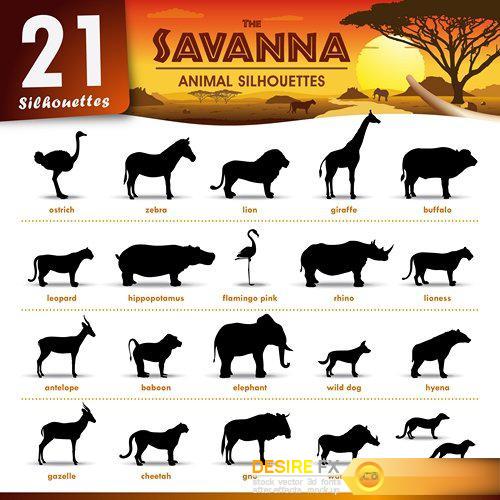 Animal silhouettes - 5 EPS