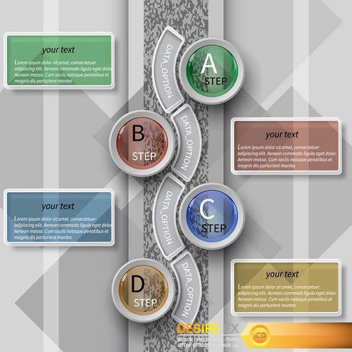 Abstract 3D Paper Infographics - 20 EPS