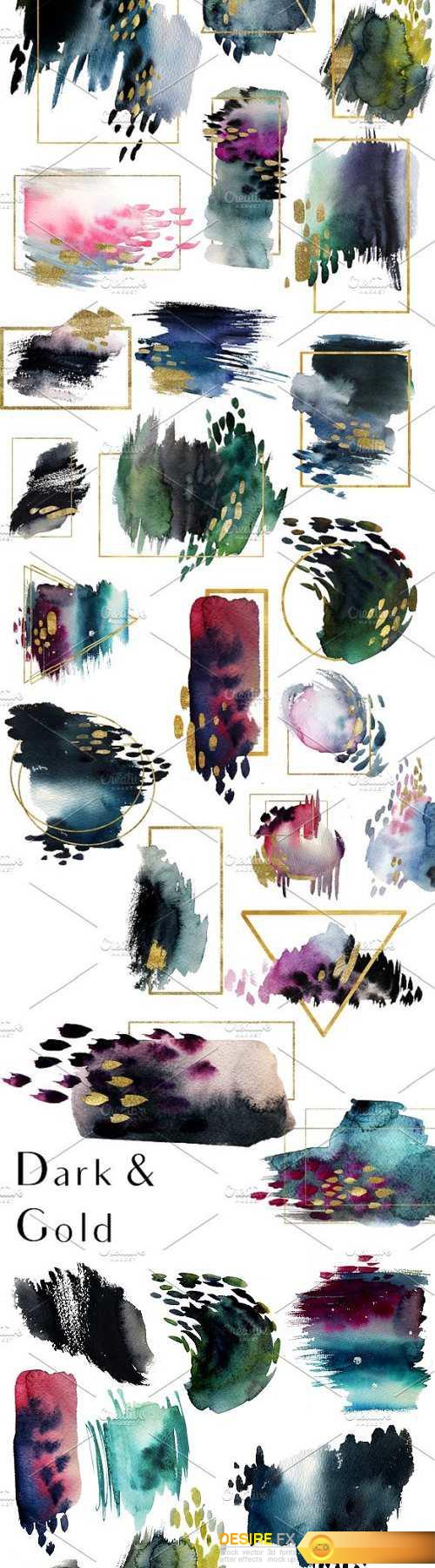Aurum-25 watercolor splash & glitter - 904340