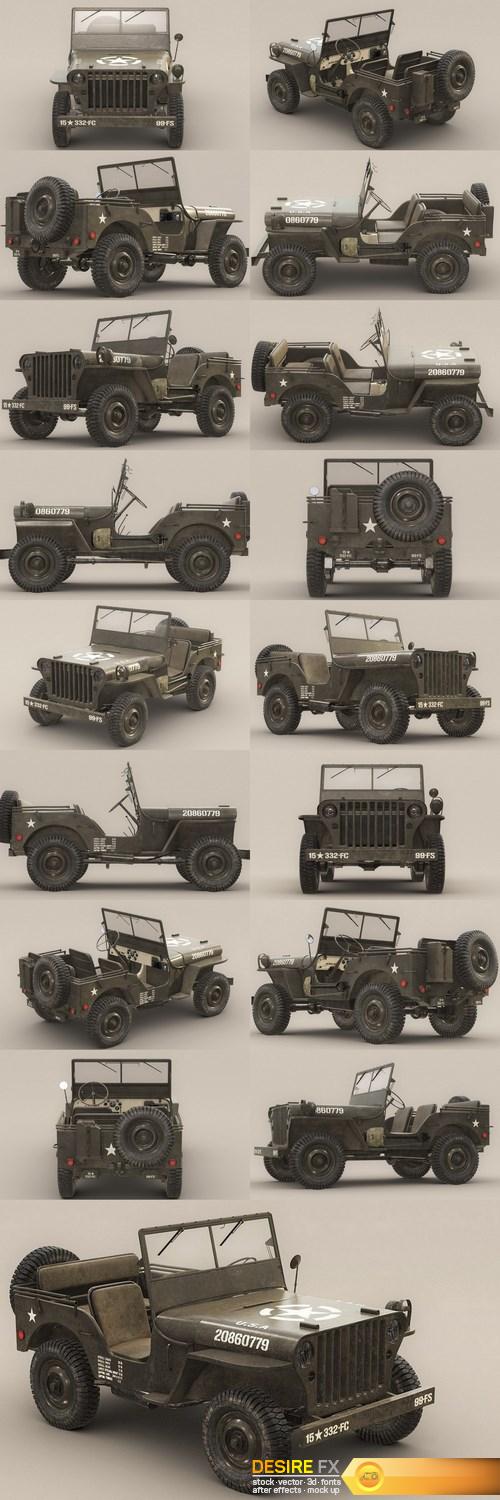 3D Model US Army Willys Jeep - B (1)