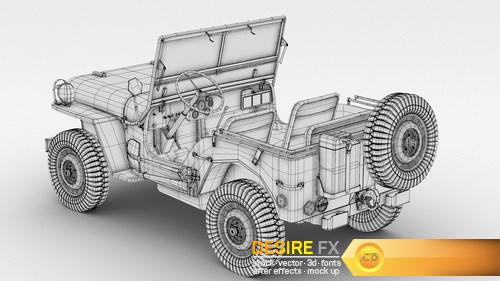 3D Model US Army Willys Jeep - B (20)
