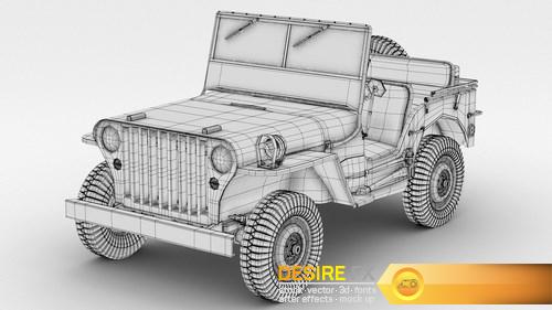 3D Model US Army Willys Jeep - B (22)