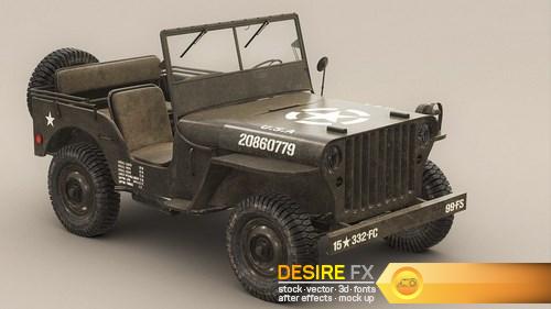 3D Model US Army Willys Jeep - B (25)