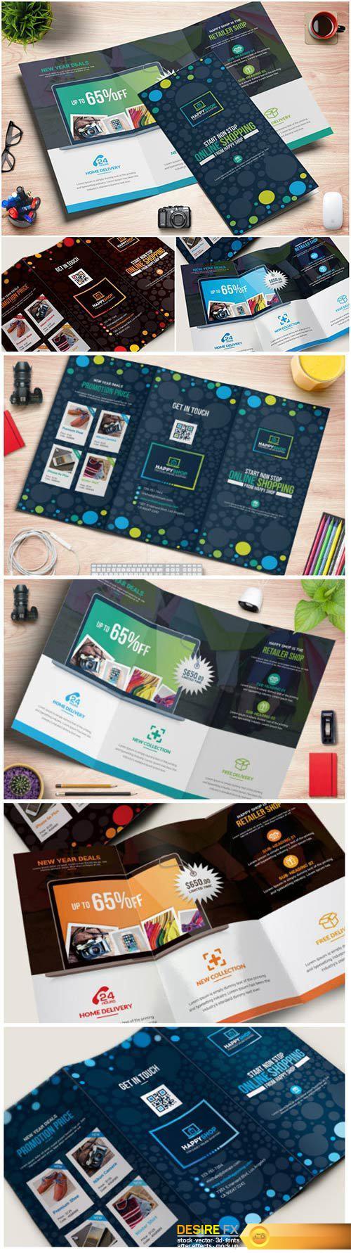 HappyShop : E-Commerce Tri-Fold Brochure
