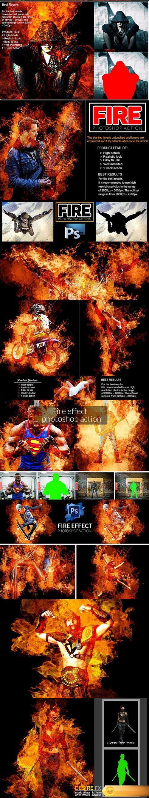 CM - Realistic Fire Photoshop Action 1518270
