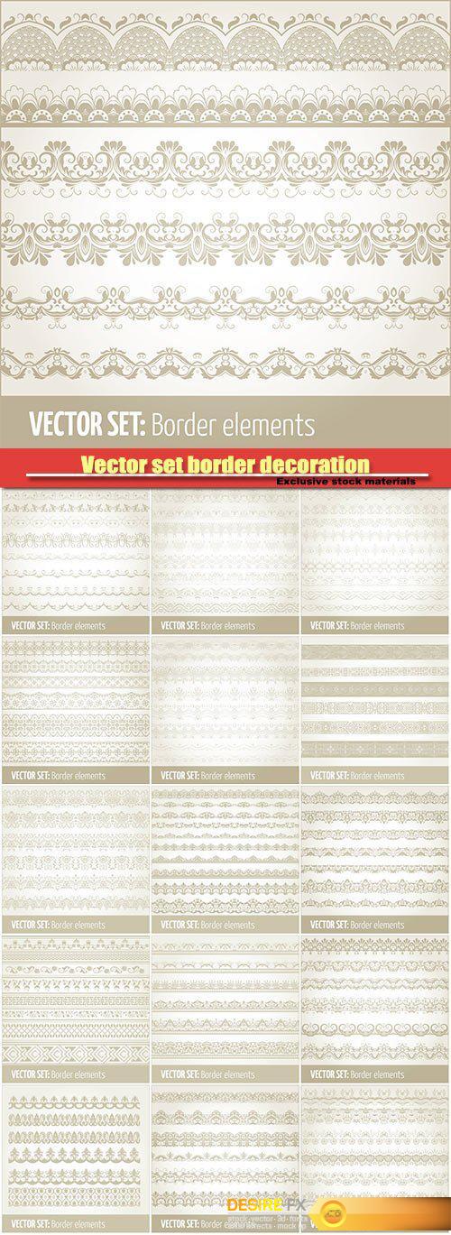 Vector set border decoration elements patterns