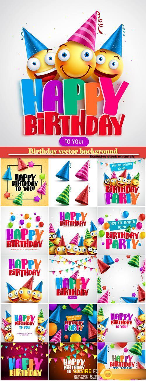 Party decoration for birthday vector background