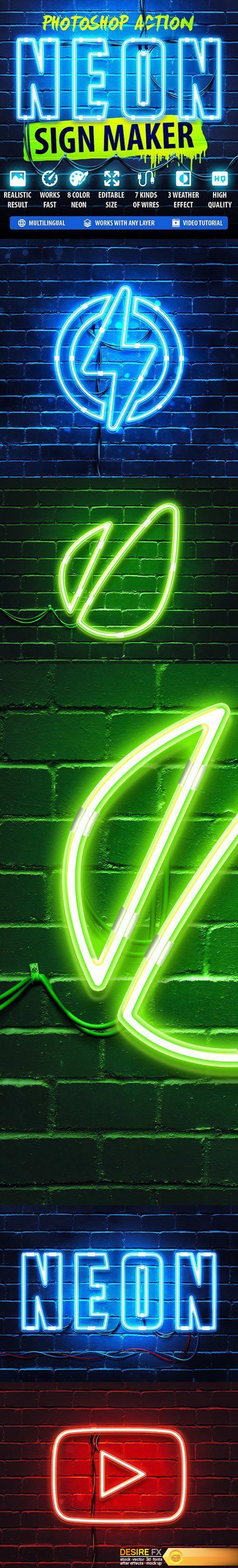 Graphicriver - Neon Sign Maker Photoshop Action 19387470