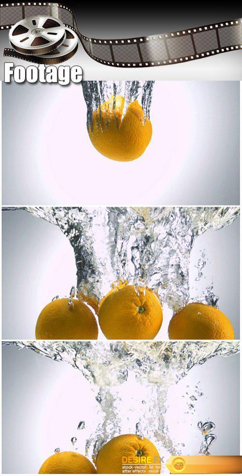 Video footage Fresh Fruit being shot as they submerged under water