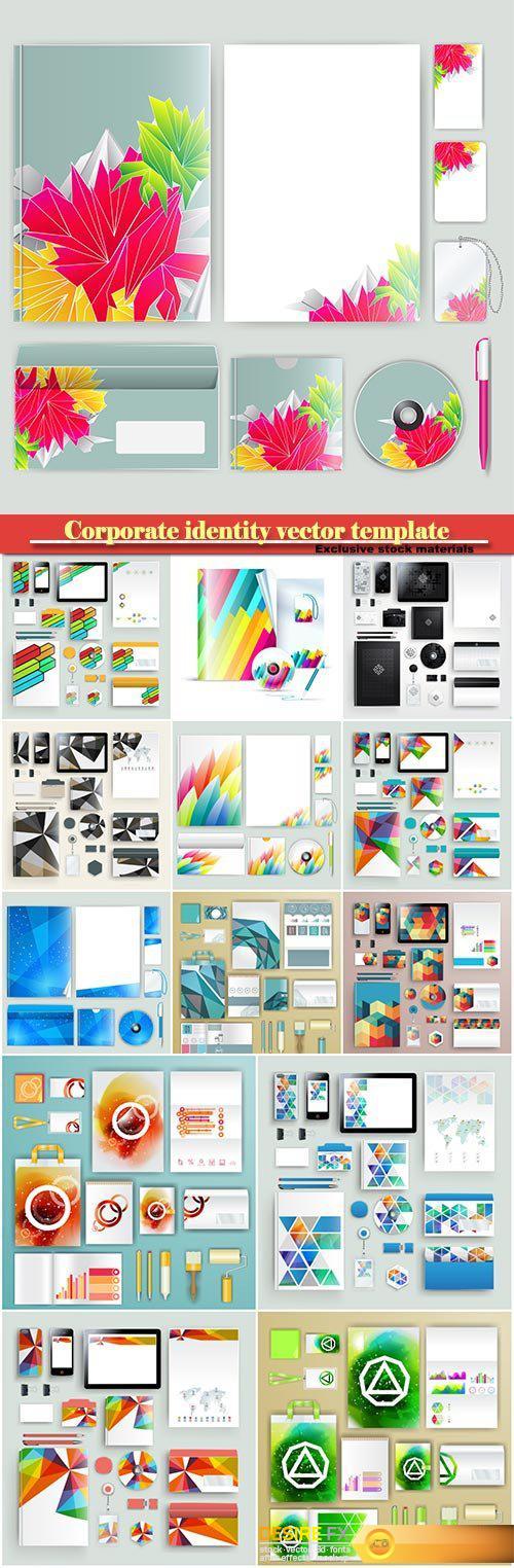 Corporate identity vector template with color elements