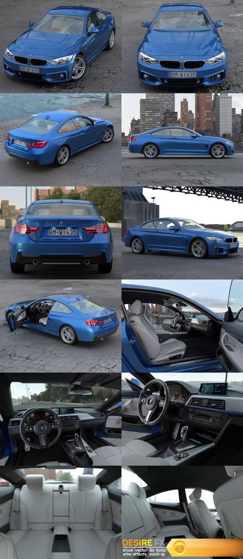 BMW 4 Series Coupe M Sport 2014 3D Model (1)