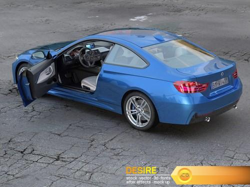BMW 4 Series Coupe M Sport 2014 3D Model (9)
