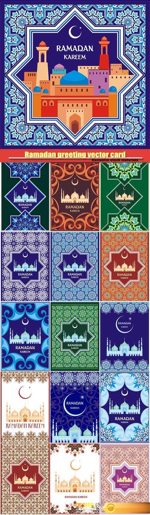 Ramadan greeting vector card