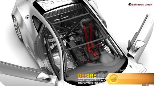 Generic Sports Car GT3 3D Model (15)