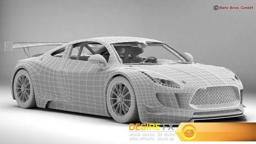 Generic Sports Car GT3 3D Model (18)