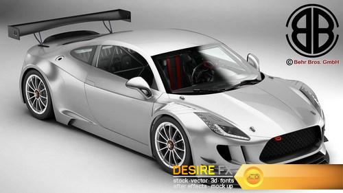 Generic Sports Car GT3 3D Model (3)