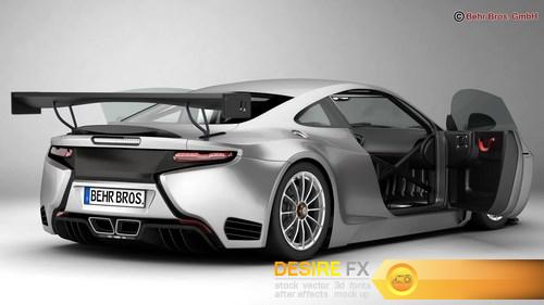 Generic Sports Car GT3 3D Model (5)