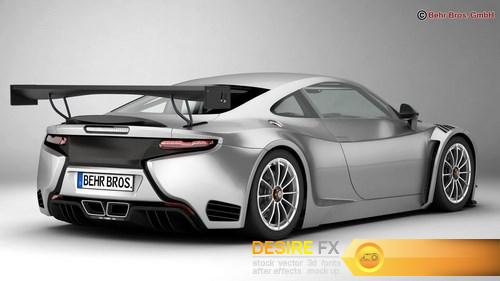 Generic Sports Car GT3 3D Model (9)