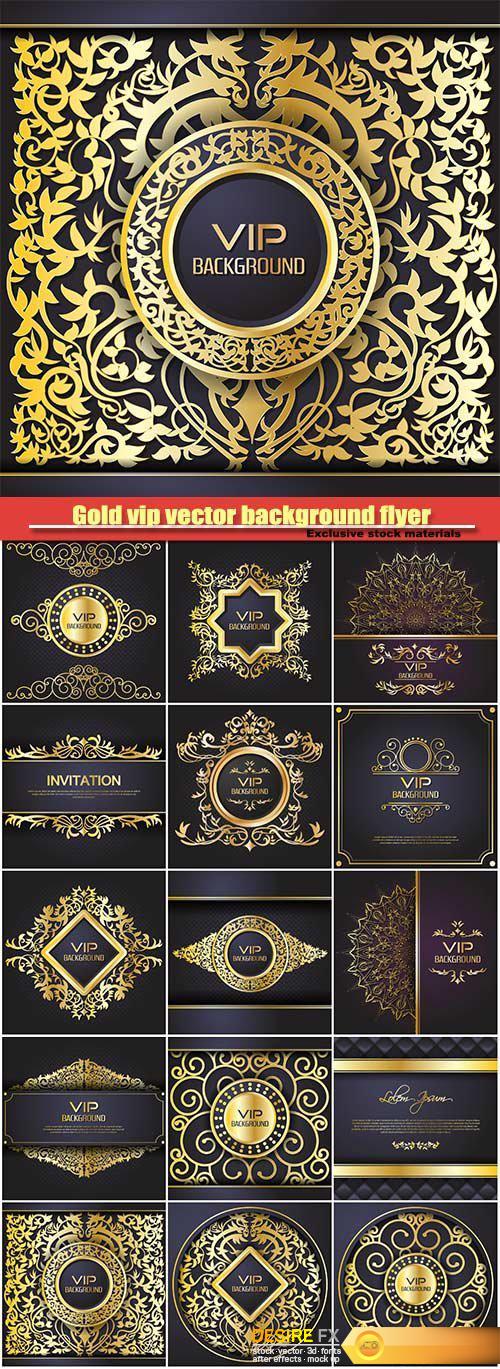 Gold vip vector background flyer, style design template