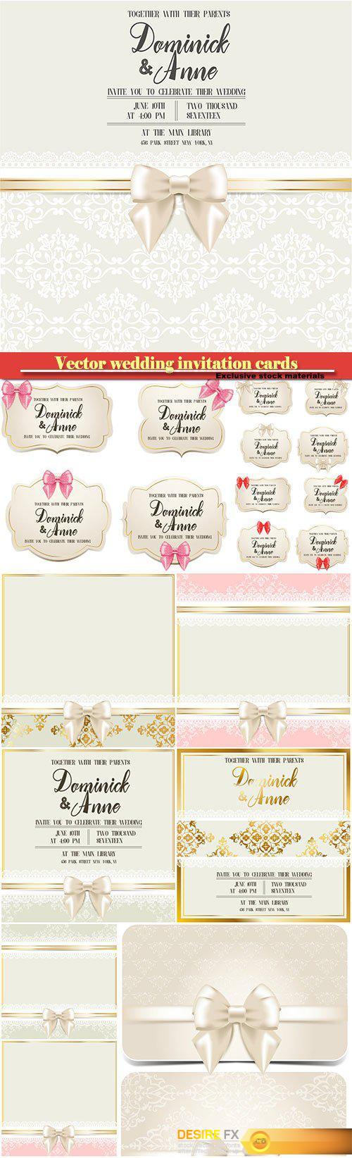 Wedding cards and invitation cards in vector
