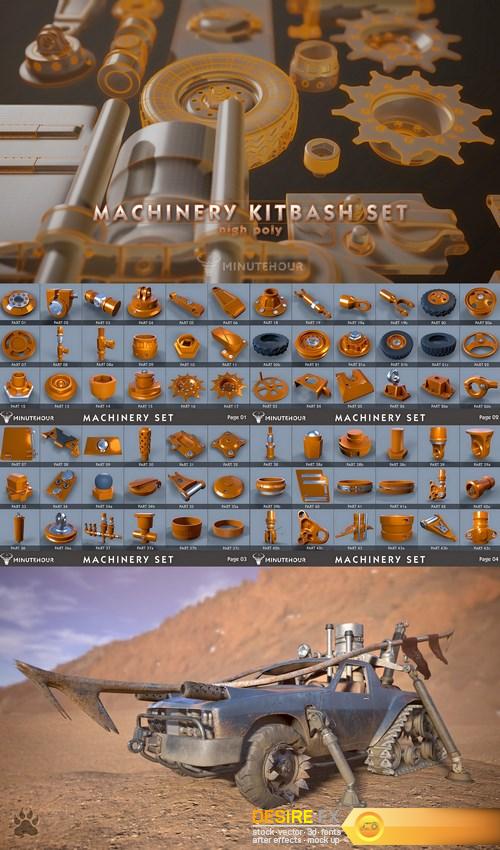 Machinery Set - kitbash - High Poly Pack 3D Model (1)