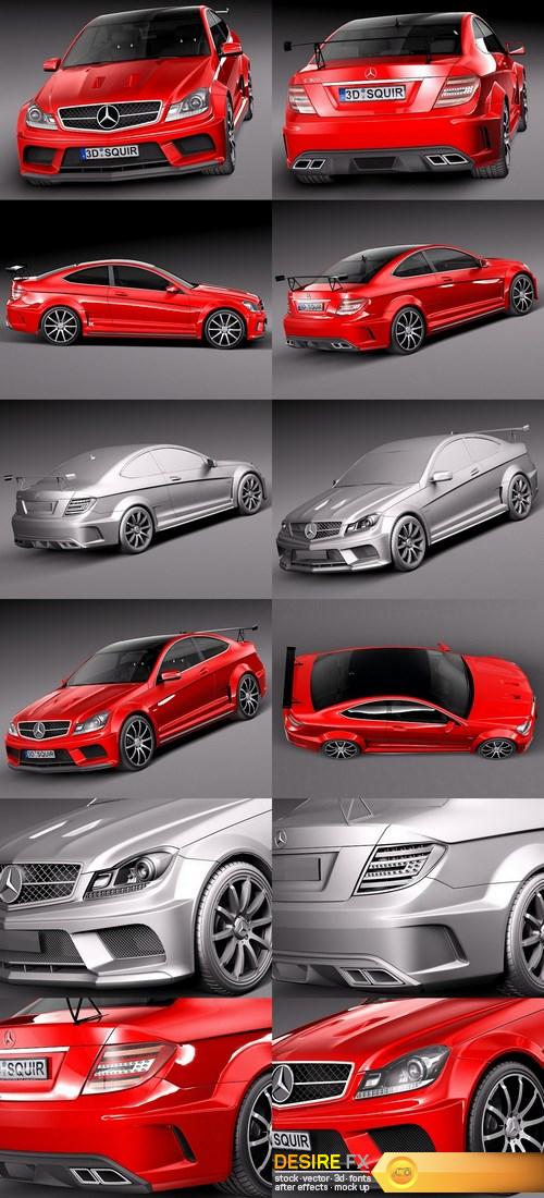 Mercedes-Benz C63 AMG Black Series 2012 3D Model (1)