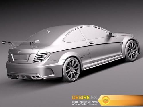 Mercedes-Benz C63 AMG Black Series 2012 3D Model (12)